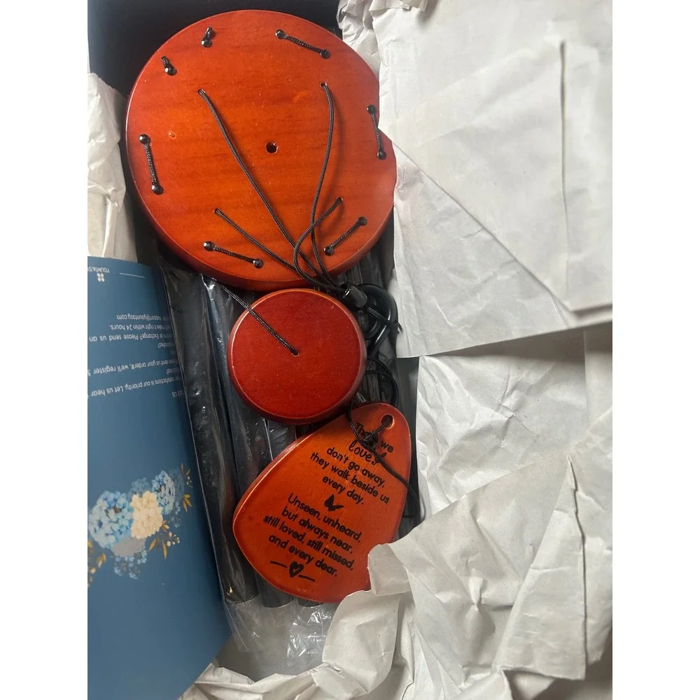 Yountasy Memorial Wind Chimes Sympathy Gift Bereavement Poem Black and Wood